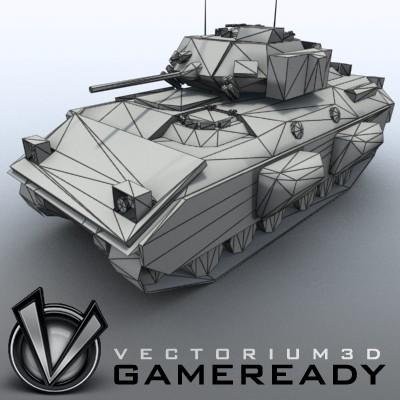 3D Model of Low poly Bradley M2A2 - 3D Render 8